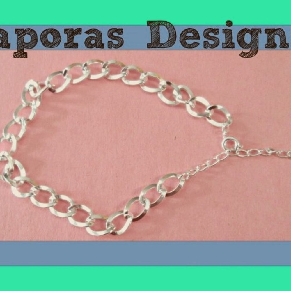 Silver Tone Chain Link Design Anklet Teen Gift